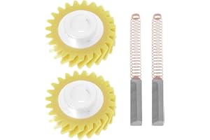 ECSiNG 4Pcs W10112253 Mixer Worm Gear with W10380496 Carbon Brushes Compatible with Whirlpool Compatible with KitchenAid Mixe