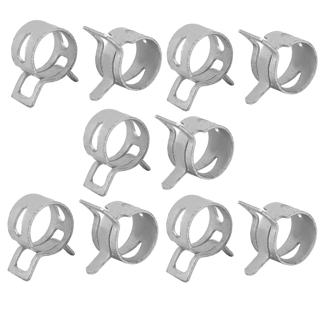 sourcingmap 10 Pcs 10mm Spring Band Type Action Fuel Hose Pipe Low Pressure Air Clamp White