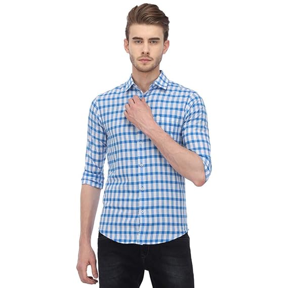 mufti mens slim fit casual shirts