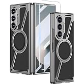Wibrthz Magnetic for Samsung Galaxy Z Fold 7 5G Leather Case,[Compatible with Wireless Charging] Business Luxury PU Leather Shockproof Protective Slim Phone Cover for Samsung Galaxy Z Fold 7 (Black)