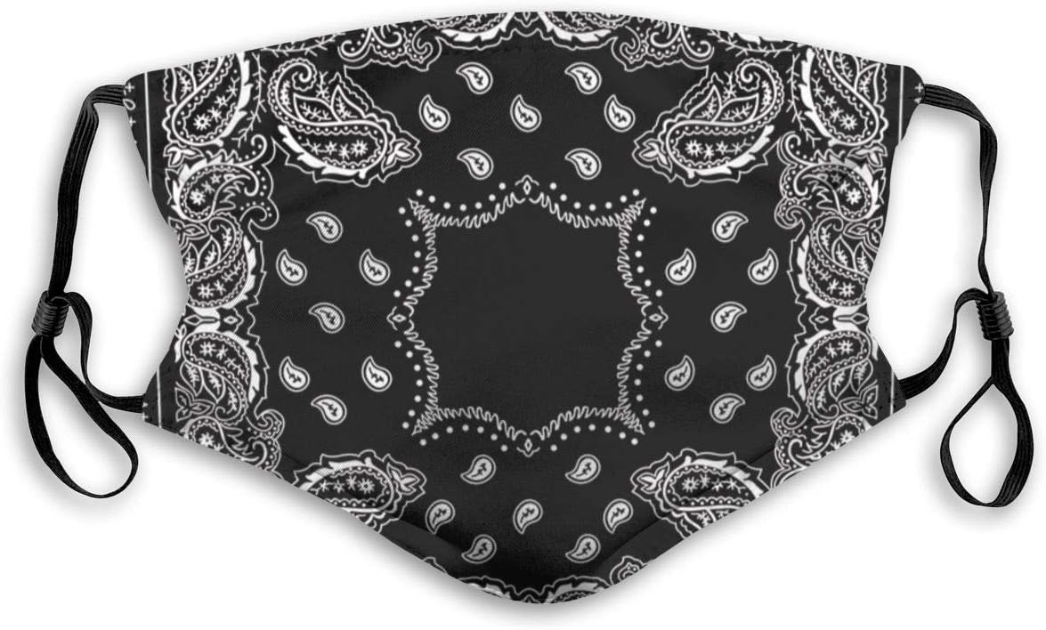 Bandana white Reusable Mouth Mask with 5 Layers Replacement Carbon Filters Breathable Mouth-Muffle Face Mask For Men Women Size:M