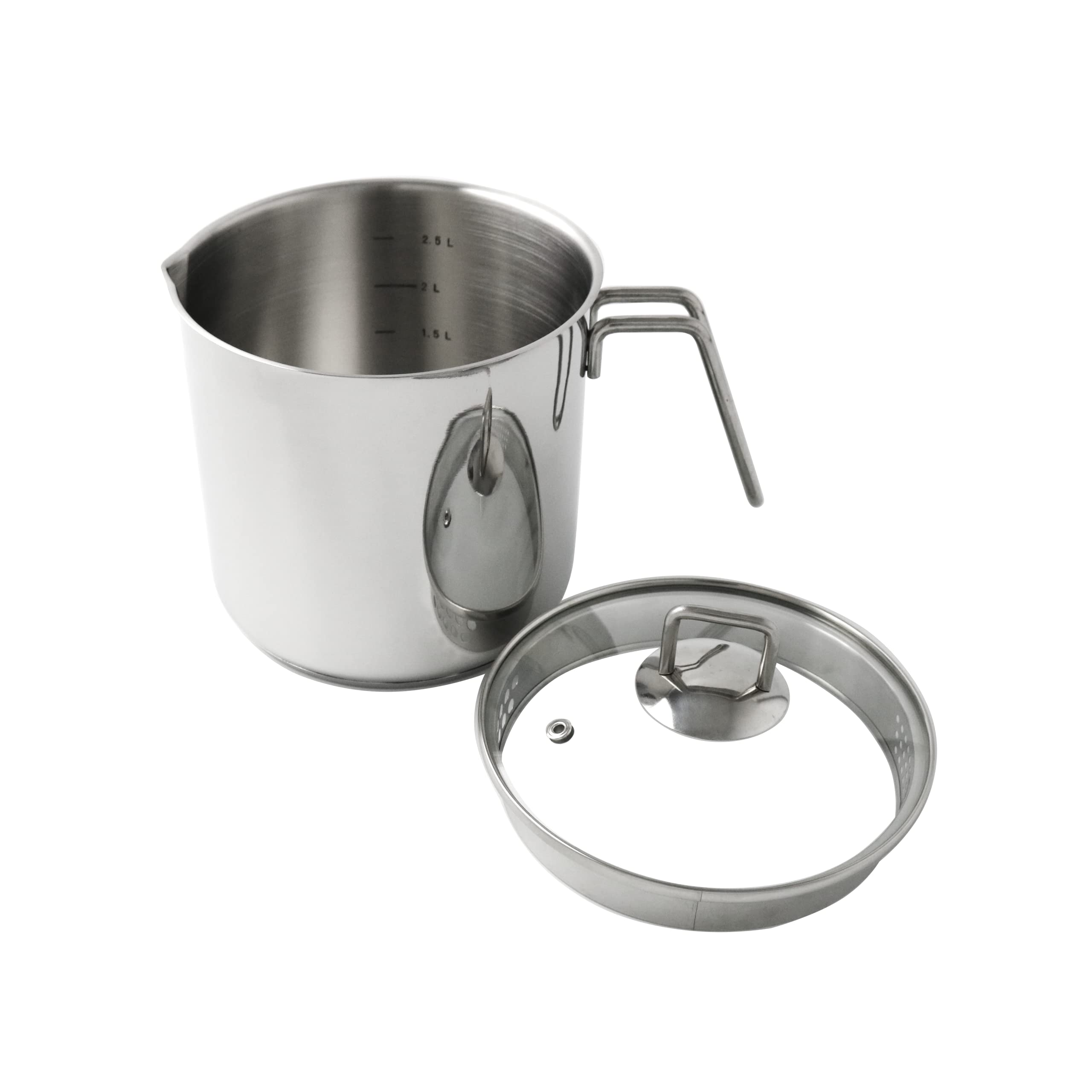 Ignite Cookware Boiling Pot Stainless Steel | 2L Chai Pan with Strainer Lid