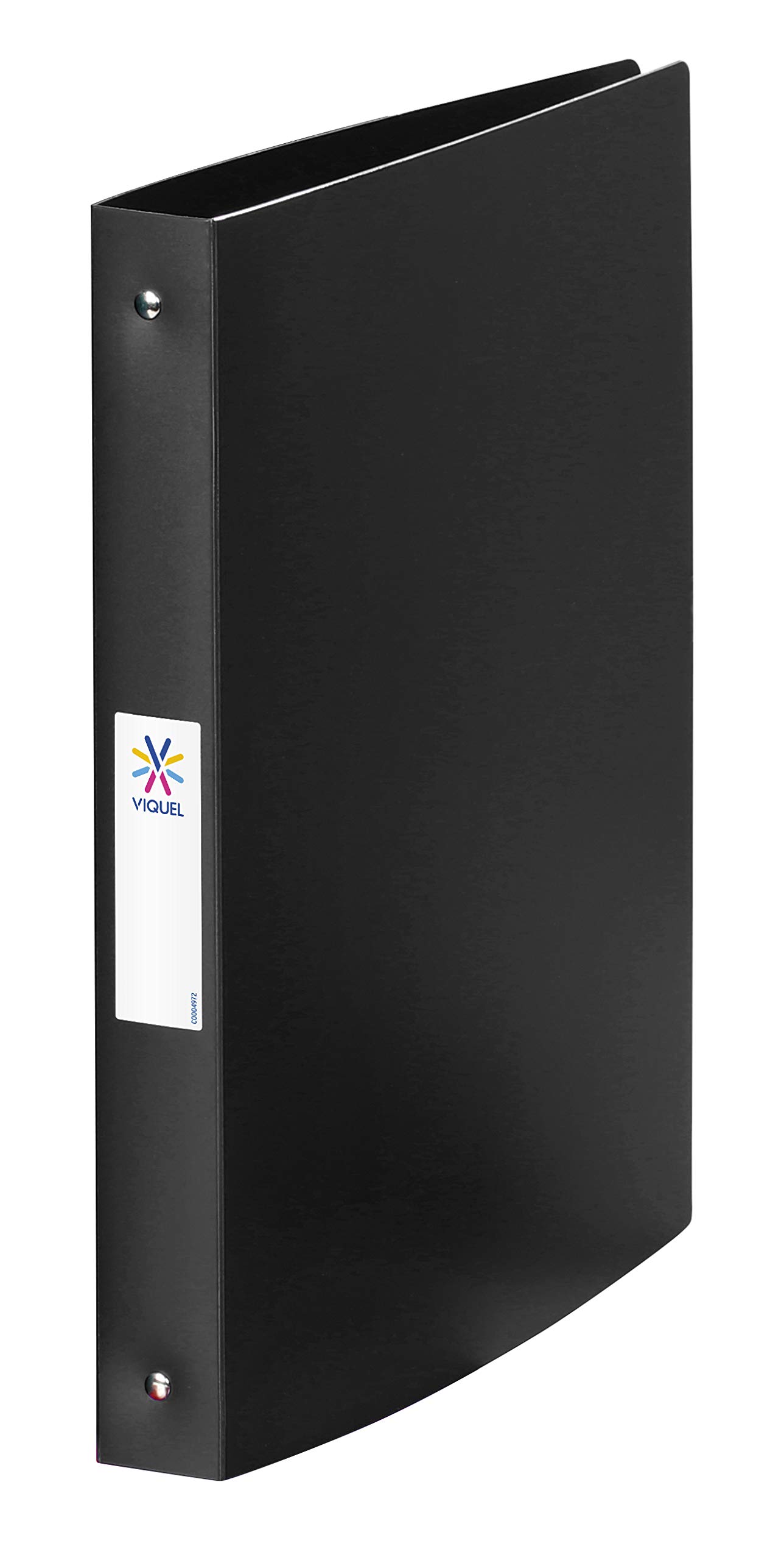 Viquel A4 Maxi Flexible Ring Binder with Label on The Edge 4 Rings 3.5 cm Spine for A4 Documents Black