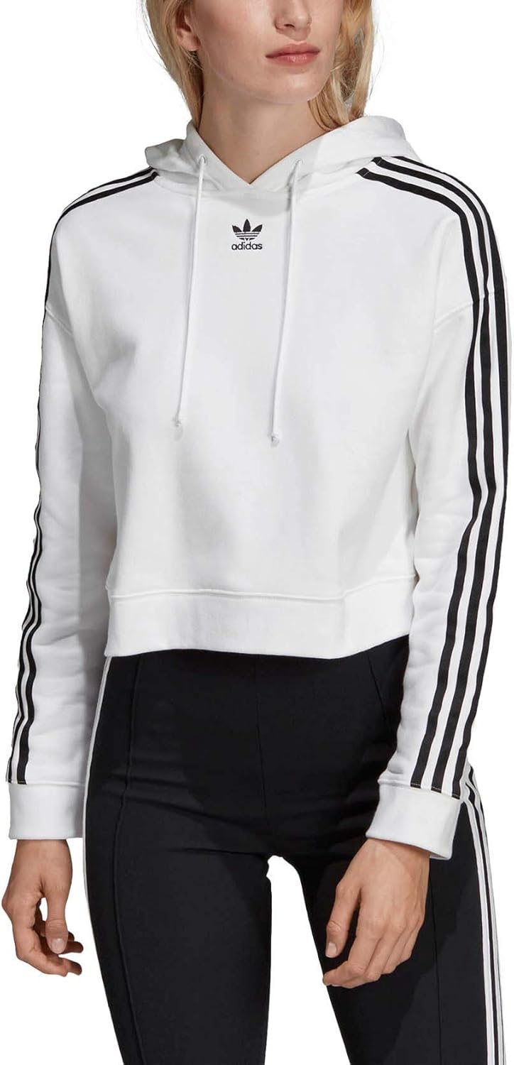 Adidas Women's Cropped Hooded Sweatshirt, White, 38 Buy Online at Best
