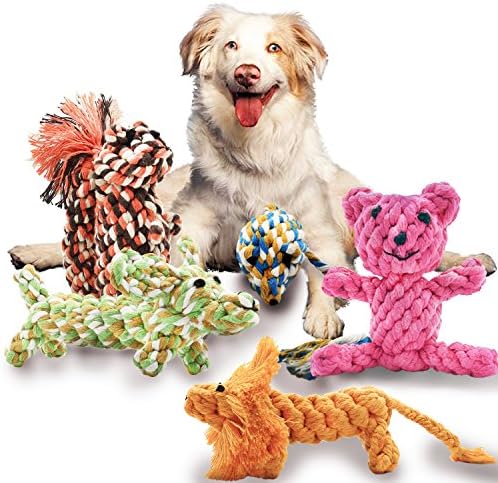 Dog Rope Toys,5 Pack Puppy Chew Animal Design Cotton Rope Toys Set For Small to Medium Dogs Clean Teeth, Chewing, Play, Training (5 Packs)