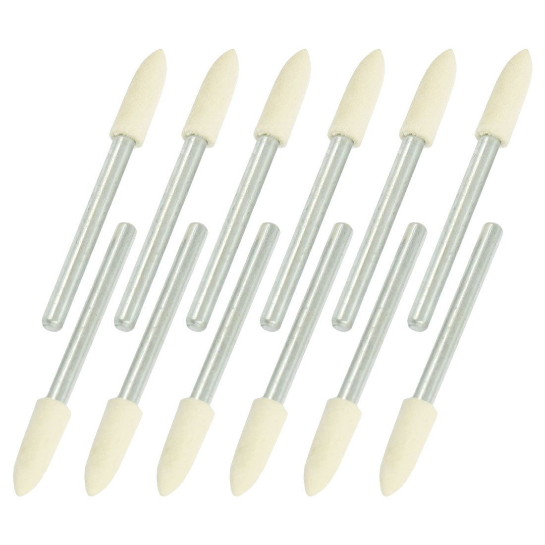 Sourcingmap 12 Pcs 4.7mm Dia. 3mm Shank Polishing Buffing Tool Conical Mounted Felt Bobs