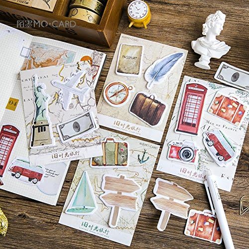 MiiSii(TM) 4 Packs Travel Sailing Sticky Notes Self-stick Memo Pads ( 210 sheets )