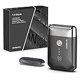 Skyworth Foil Shavers for Men,Mini Electric Face Shaver,Compact Dual-Action Razor IPX6 Waterproof with Led Display Wet/Dry Cordless Razor,60 Minute Runtime,USB C Fast Charge for Travel & Home,Black