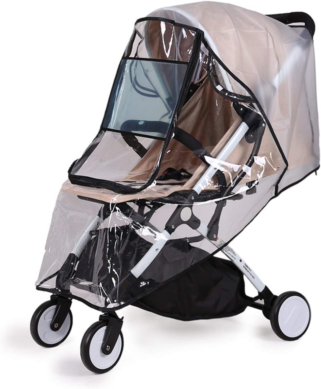 LIGHTOP Universal Komfort Regenschutz Kinderwagen Regenverdeck Kontaktfenster mit wasserdichtem Reißverschluss Gute Luftzirkulation Schadstofffrei für Kinderwagen