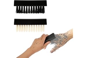 Amaxiu Hand Nail Brush for Cleaning Fingernails, Durable Nylon Firm Stiff Scrub Bristles Nail Scrubber Brushes for Men Mechanics Gardeners Scrubbing under Fingers Foot Toes(2 Pack, Black+Yellow)