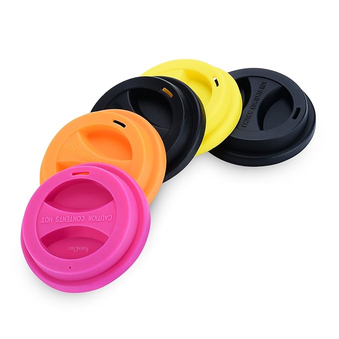 Travel Mug Lid, KSENDALO Reusable Silicone Mug Lids for 12oz/16oz