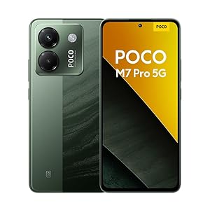 POCO M7 Pro 5G Smartphone, 8+256GB, Verde, Fotocamera Sony da 50MP con OIS, batteria da 5110mAh, ricarica turbo da 45W, display AMOLED da 120Hz (Adattatore di alimentazione non incluso)