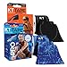 KT Tape PRO Synthetic Kinesiology Tape Two-Roll Bundles - 40 Count Precut I-Strips - Ice Crystal & Jet Black
