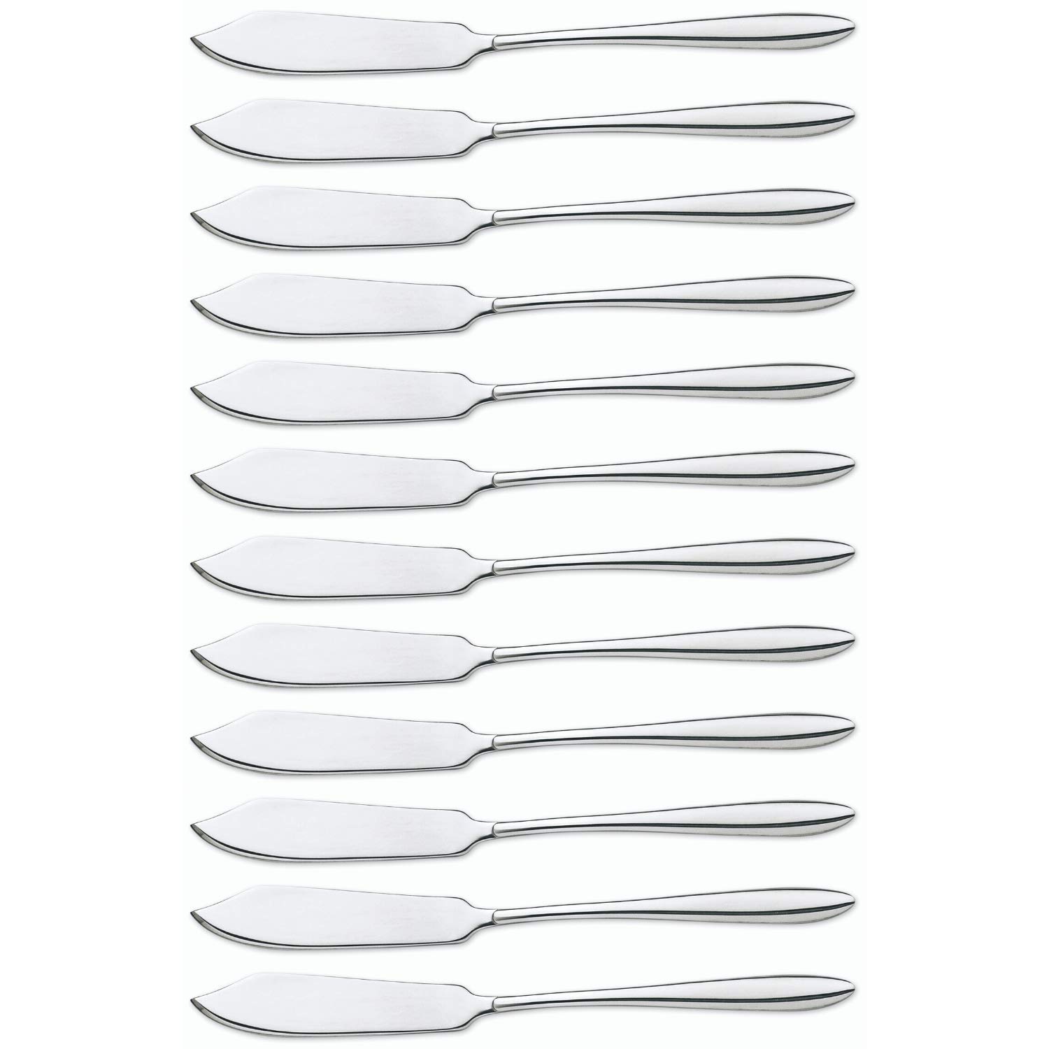Arcos Series Berlin - Box 12 Pieces Fish Knife Table Knife - Monoblock of one Piece Stainless Steel 85 mm (3.35 Inch) Silver Colour (12 Piece)