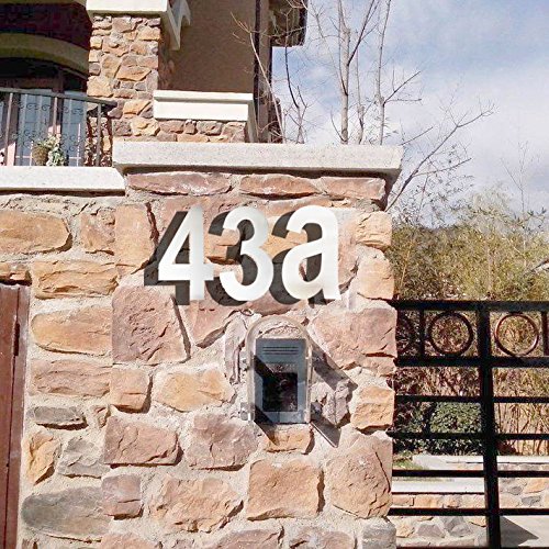 SIGMALL House Number Sign,8 inch Personalized Home Address Sign,Custom Address Plaque Sign Brushed Stainless Steel Floating Appearance Door Number Doorplate for Home Hotel Office