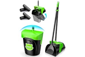 LONDU Odor Blocking Pooper Scooper Large Swivel Bin & Rake with 40 Waste Bags, 36" Long Handle Adjustable Dog Pooper Scooper for Large Dogs & Pets, Portable Poop Scooper, Easy to Clean Dog Poop Picker
