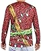 Funny Holiday T-Shirt for Men, Christmas Lights Tux (Red, Size Medium)