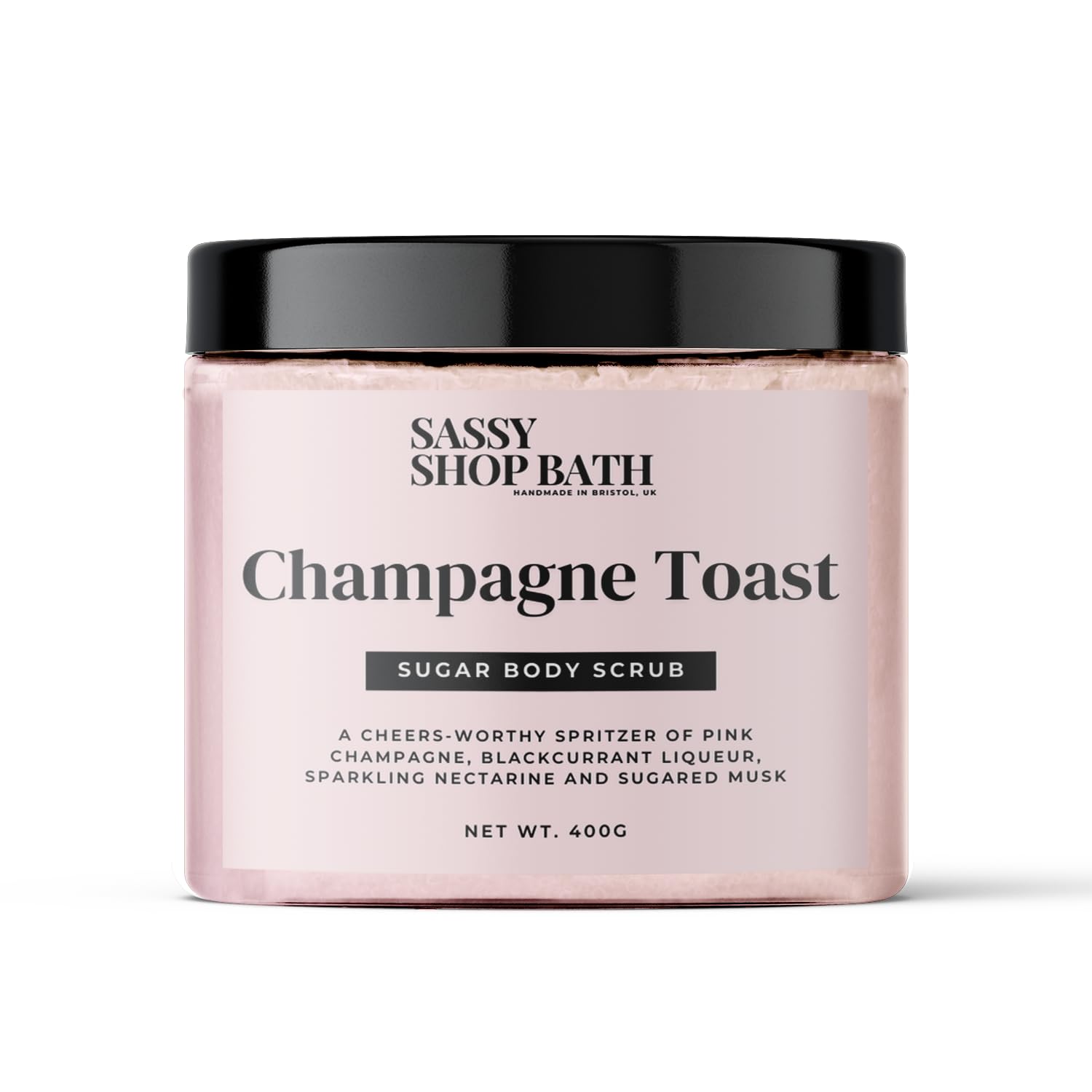Sassy Scents Champagne Toast Sugar Body Scrub | Exfoliating + Hydrating | Soft Smooth Skin | 400g