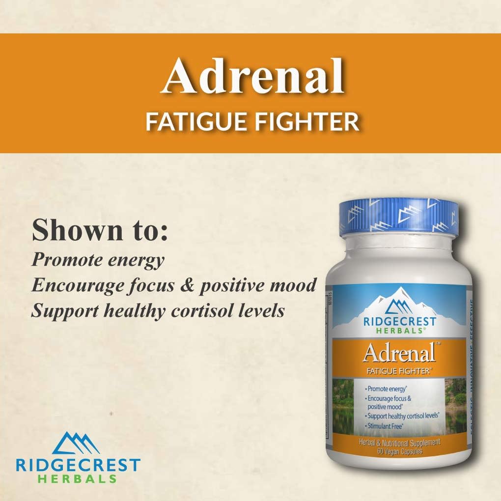 RidgeCrest Herbals Adrenal Fatigue Fighter, Adaptogen Stress Support, 60 Vegetarian Capsules: Health & Personal Care