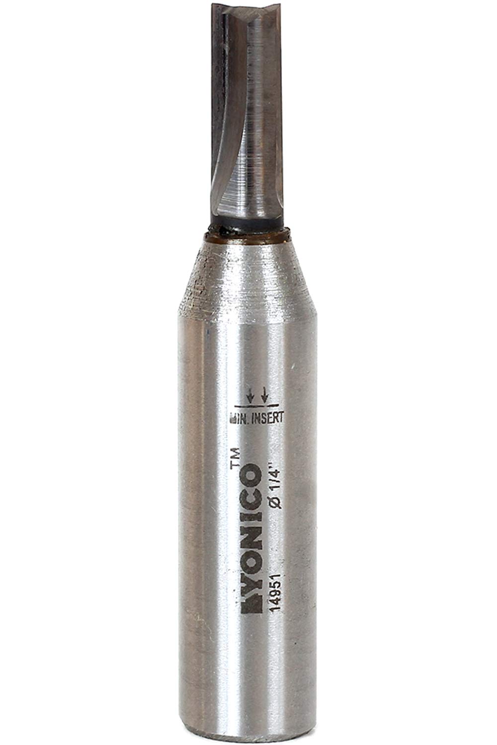 Yonico 14951 - Solid Carbide Insert Straight Router Bit, Cutting Diameter: 1/4", Cutting Length: 1/2" - 1/2" Shank