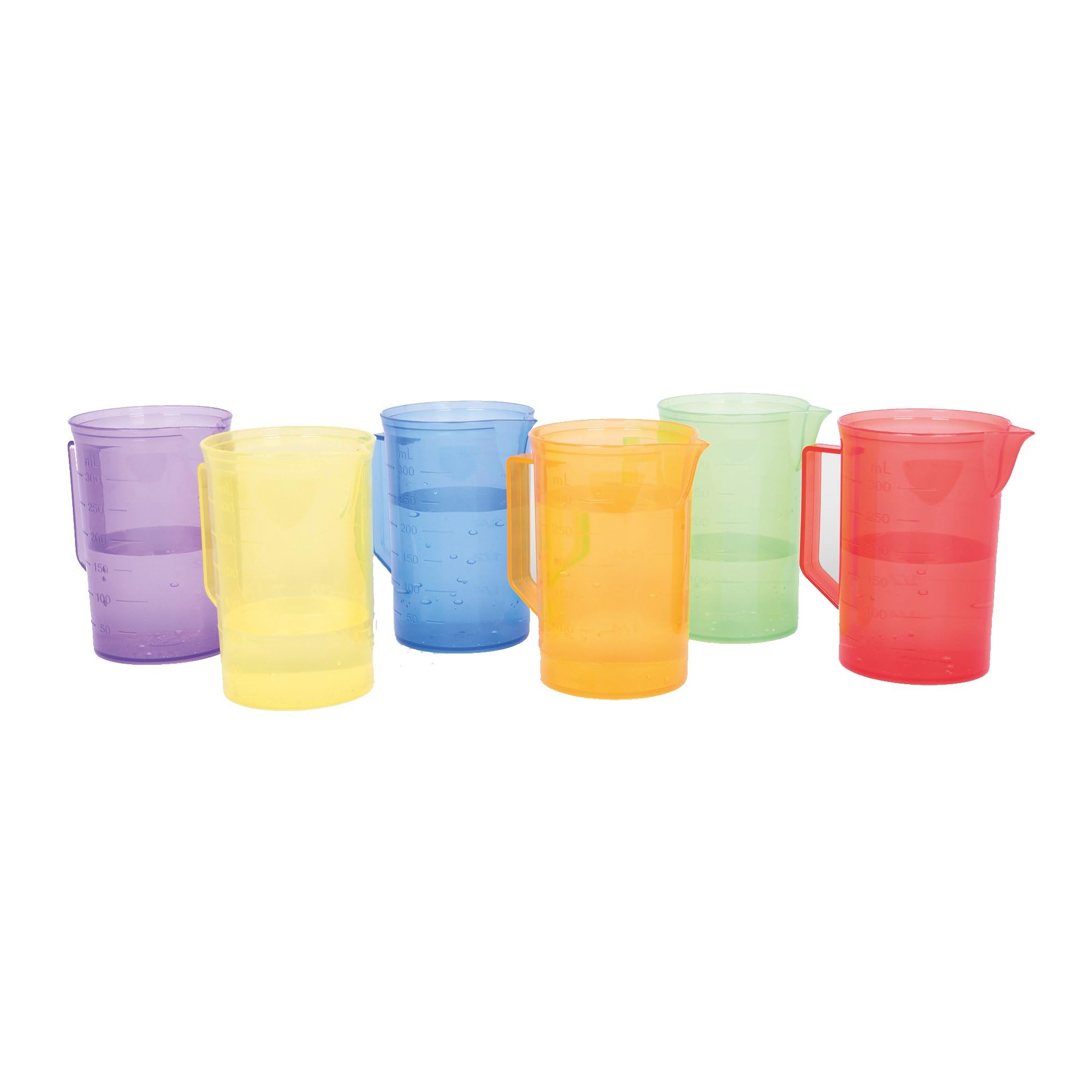 tickit 6 Piece Translucent Colour Jug Set , Sand, Water Messy Play Cups , Educational Toys , Sensory Toys , Ages 18+ Months