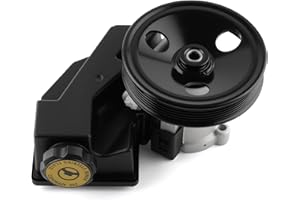 Farrme 20-61607 Power Steering Pump Fit for Jeep-Grand Cherokee 1999-2004 4.0L 4.7L Automotive Replacement Power Steering Pumps with Pulley Reservoir Assembly 5080551AA 52088278AC Power Assist Pump