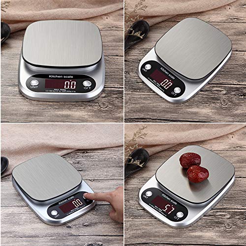 Accurate Digital Kitchen Scale,Miya 5kg/0.1g Digital Multifunction Kitchen and Food Scale Electronic Weighing Scale Baking & Cooking Scale High Precision Scale with Back-Lit LCD Display (5kg/0.1g) - Thumbnail 7