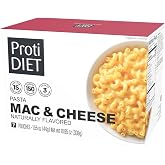 ProtiDIET HIgh Protein Mac and Cheese, Naturally Flavored, 7 Pouches | 15g High Protein with Fiber, Only 3g Sugar, Trans-fat Free, Naturally Flavored Mac and Cheese