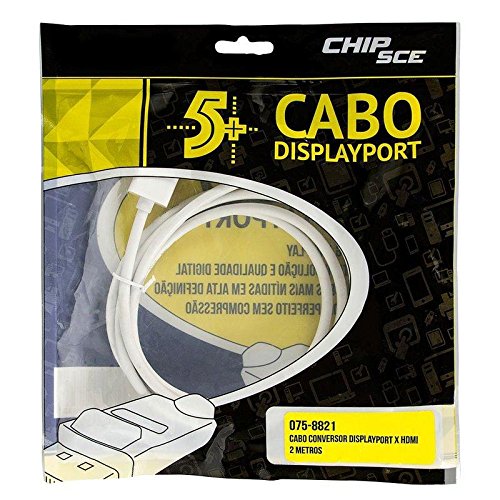 Cabo Conversor Displayport X Hdmi Chipsce 075-8821 com 2 Metros