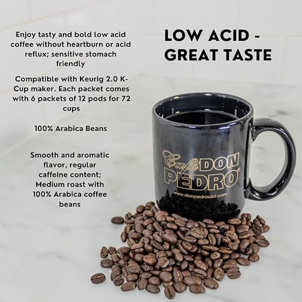CAFE DON PEDRO BREAKFAST BLEND LOW ACID COFFEE PODS FOR KEURIG K-CUP -12 K CUPS – MEDIUM ROAST