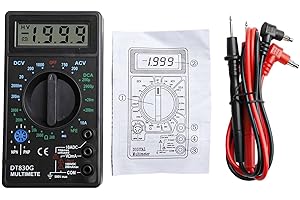 DT830G LCD Digital Multimeter for AC DC Voltage Tester, Portable Multimeter for Beginners with hFE Transistor, Resistance Ohm