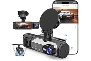 YUINWEN Dash Cam Front and Rear, 1080P Dash Camera for Cars, 3 Channel Car Camera Front Rear and Inside/Back with 32GB Card 5G Wireless WiFi, Loop Recording, Night Vision, HDR, G-Sensor, 24Hr Parking