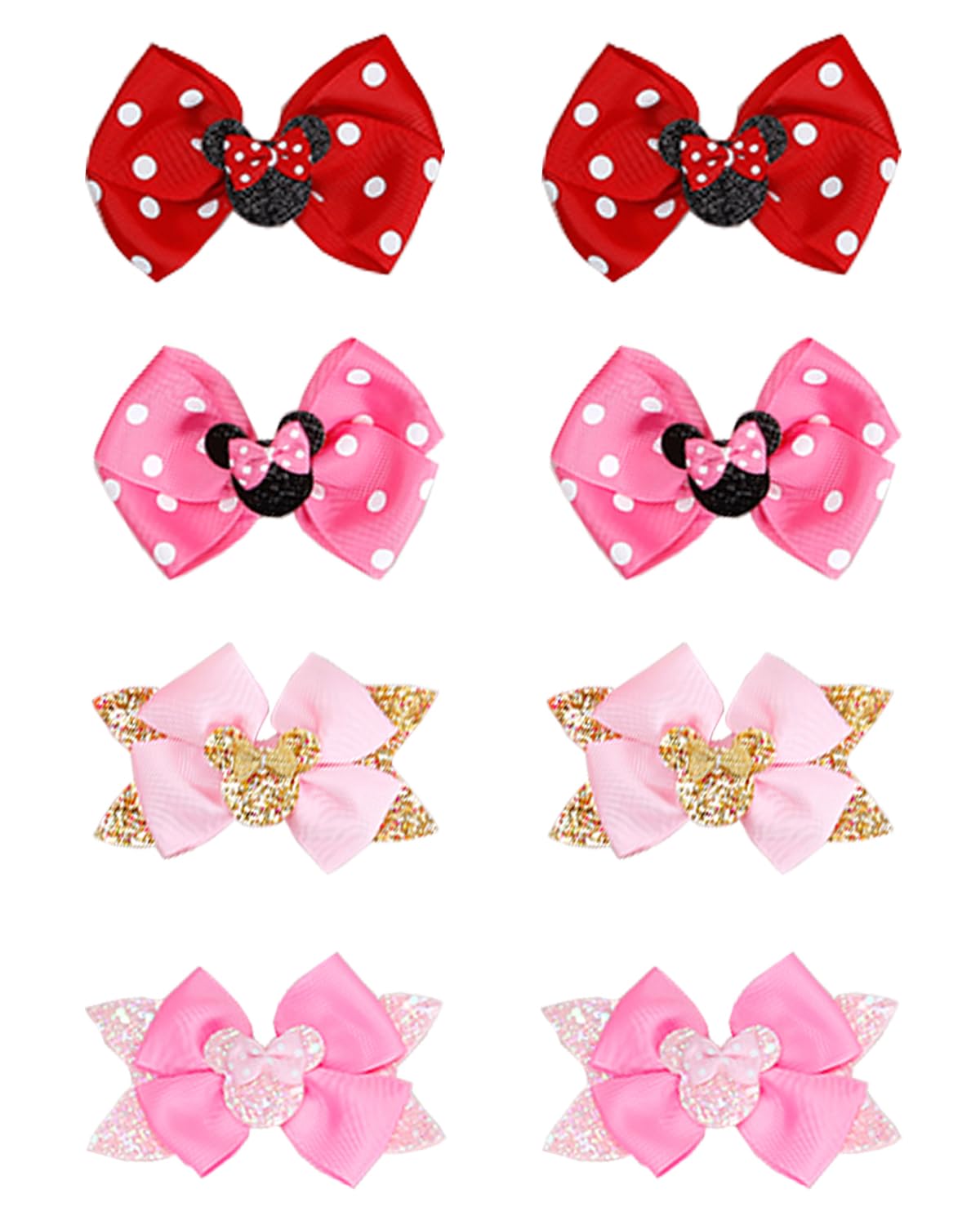 Photo 1 of Hair Clips for Girls, 8 pcs Hair Bows, Cute Hair Clips Kids Barrettes Girls' Hair Accessories for Birthday Christmas Children's Day Gift