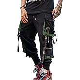 Hello MrLin Men's Jogger Pants Punk Cargo Baggy Techwear Hip Hop Harem Pants Streetwear Tactical Track Pant