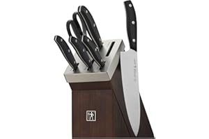 HENCKELS Definition 7 Piece Kitchen Knife Block Set - Professional Cutlery Set, Self Sharpening Knife Block for Chopping, Sli