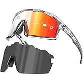 SCVCN Photochromic Cycling Glasses Polarized Men Women Mountain Bike Sunglasses MTB Road Bicycle Riding Clear Sports Glasses
