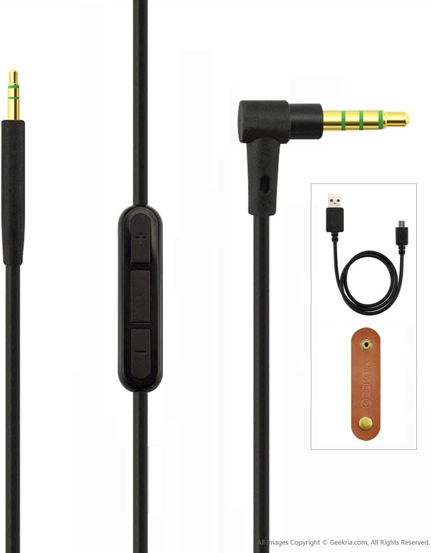 GEEKRIA Audio Cable with Mic Compatible with Bose QuietComfort Ultra II/SE/45/35 II Headphones