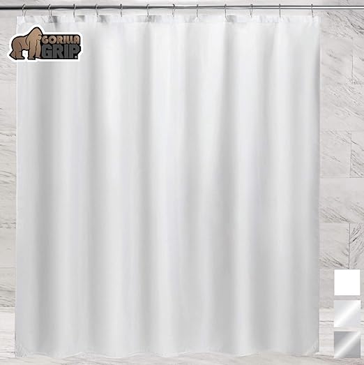 Amazon Com Gorilla Grip Premium Bathroom Fabric Shower Curtain