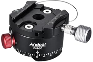 Andoer DH-60 Panoramic Ball Head Indexing Rotator HDR Tripod Head CNC Aluminum Alloy Max. Load 33Lbs for Canon Nikon Sony DSLR Camera
