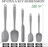 Hotec 600℉ Heat-Resistant Silicone Spatula Set Grey 5 pcs BPA-Free view 2