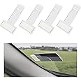 Yourkar 4 PCS Car Windshield Parking Ticket Holder, Transparent Parking Ticket Holder Clip with Adhesive Tape, Plastic Auto Windshield Invoice Clip, Universal Car Accessories