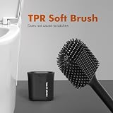 Ibergrif Black Silicone Toilet Brush with Holder Wall Mounted & Freestanding view 2
