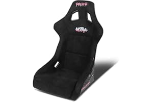 NRG Innovations NRG-FRP-302BK-ULTRA Universal Fixed Back Bucket Racing Seat for 5-Point Harnesses, Size L, Black Seat Cover,24" W X 35" H X 18" D
