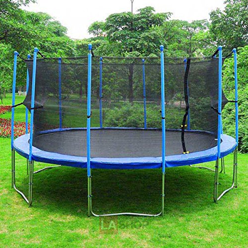 Buy 12 Foot Trampoline Enclosure with 8 Pole Safety with Netting Poles and Padding Protection