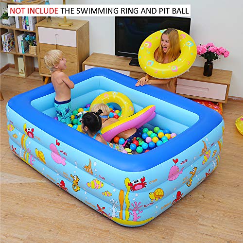 WateBom Inflatable Family Swim Center Pool with Inflatable Soft Floor, 83 inches Ocean World Kids Swimming Pool