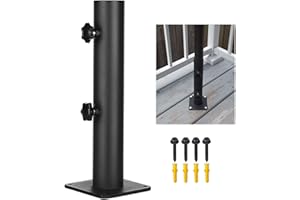 VANROUG Patio Umbrella Base Heavy Duty Umbrella Holder Outdoor Umbrella Base Stand Mount Double Hand-Turn Knob for Deck,Patio