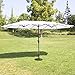 Best Choice Products 15x9ft Large Double-Sided Rectangular Outdoor Aluminum Twin Patio Market Umbrella w/Crank and Wind Vents, Pearl White