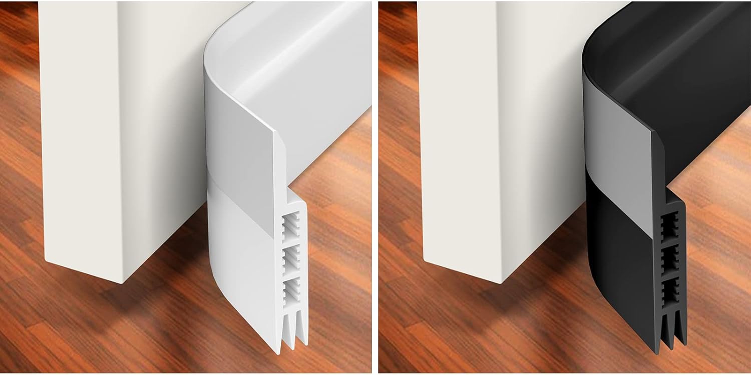 Draft Stoppers - Holikme Door Draft Stopper Under Door Draft Blocker Insulator Door Sweep Weather Stripping Noise Stopper Strong Adhesive White 39