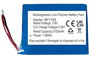 3.8v 2100mAh Battery Replacement for Vtech VM5255, VM5463, RM5754HD, RM5764HD, VM905HD, VM909HD Video Baby Monitor Leapfrog L