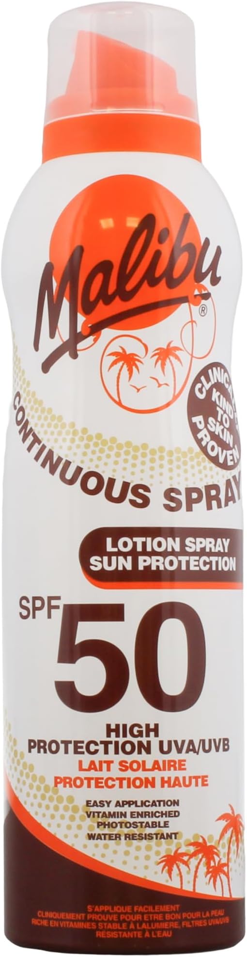 Malibu Sun SPF 30 Continuous Lotion Spray Sunscreen 175ml High Protection